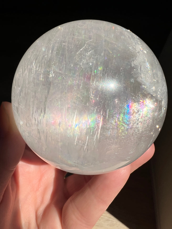 Optical Calcite Sphere (2) | 442.9g 67mm