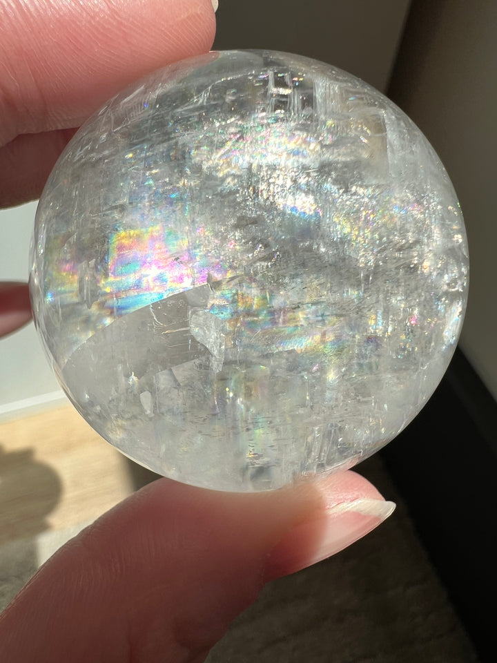 Optical Calcite Sphere (15) | 128.2g 45mm