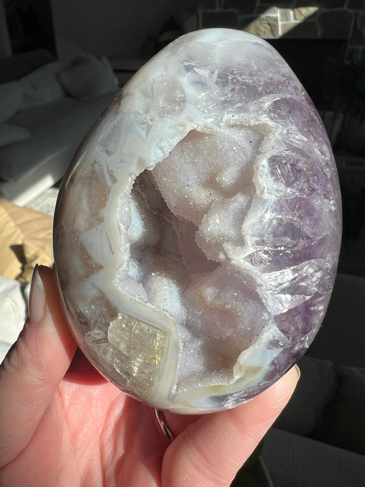 Amethyst Egg with Sugar Druzy
