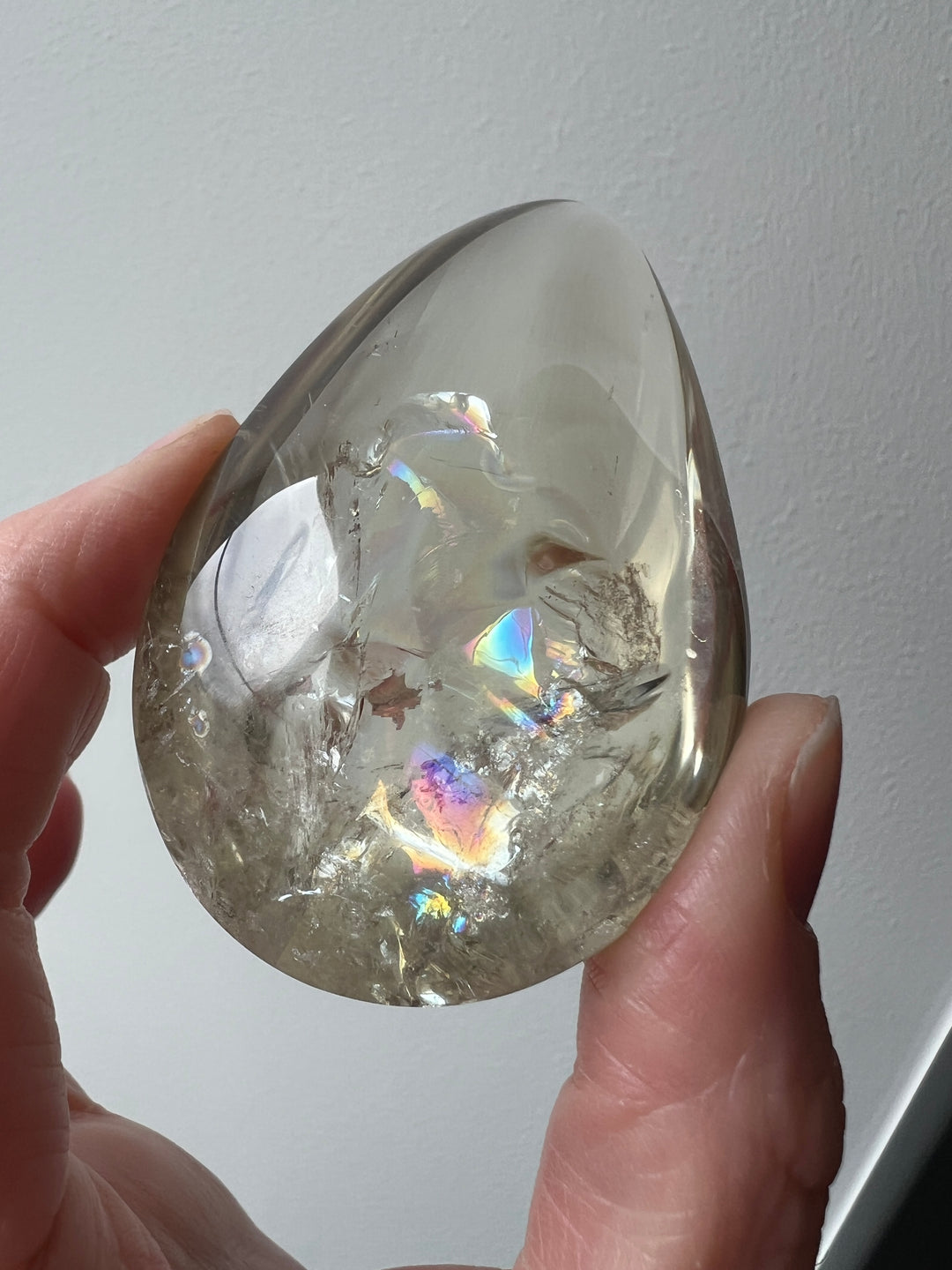Rainbow Clear Quartz Palmstone | 119g