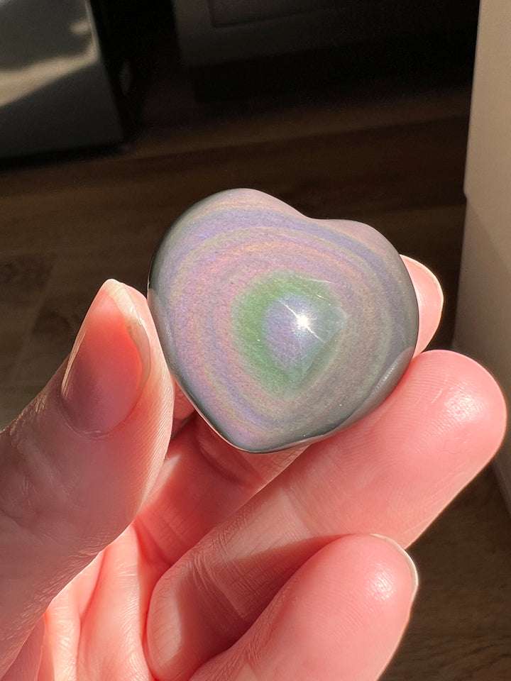 Rainbow Obsidian Heart (30)