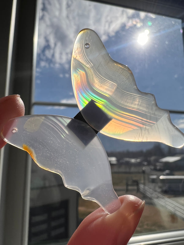 Iris Agate Drilled Butteryfly Wings (25)