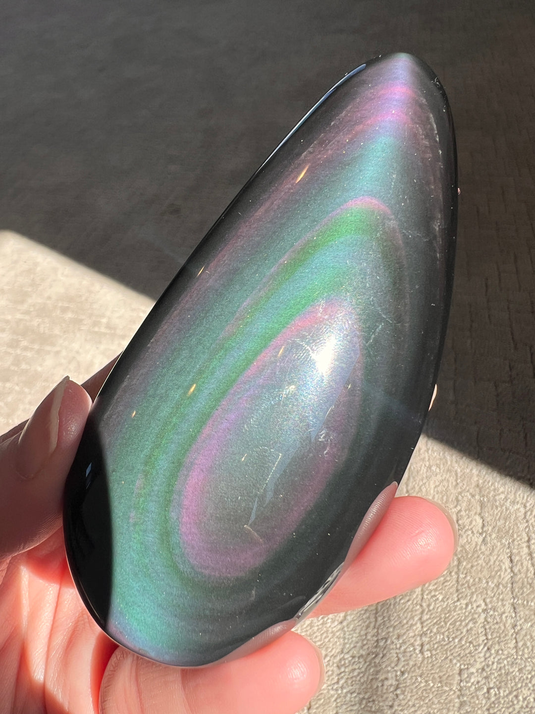 Rainbow Obsidian Palmstone (19) | 169g