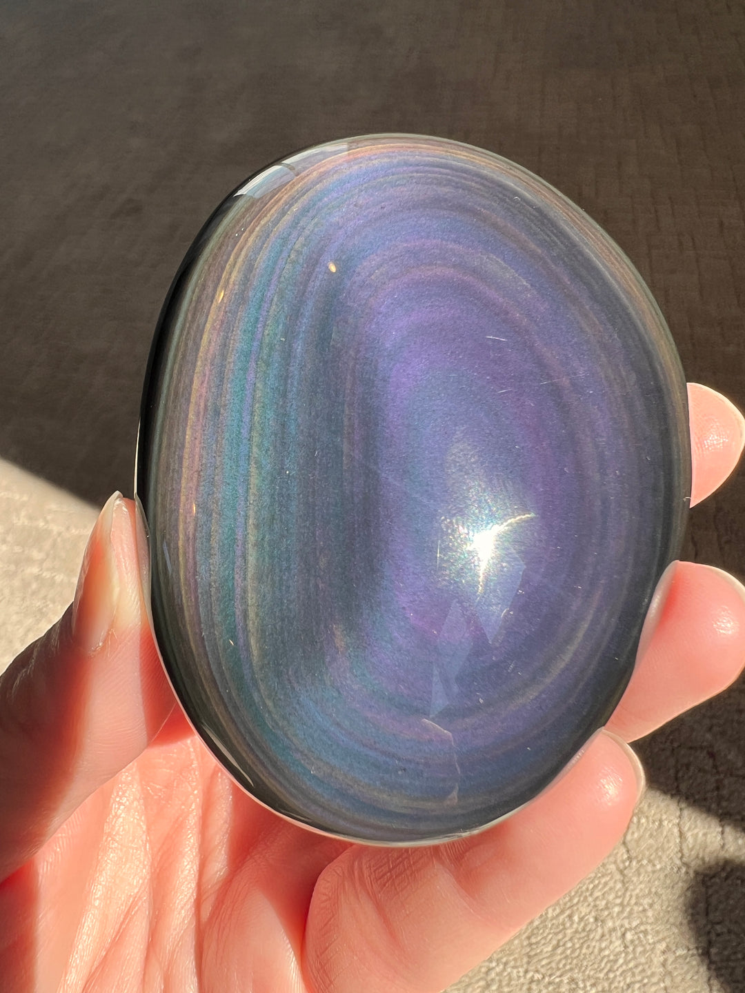 Rainbow Obsidian Palmstone (5) | 165g