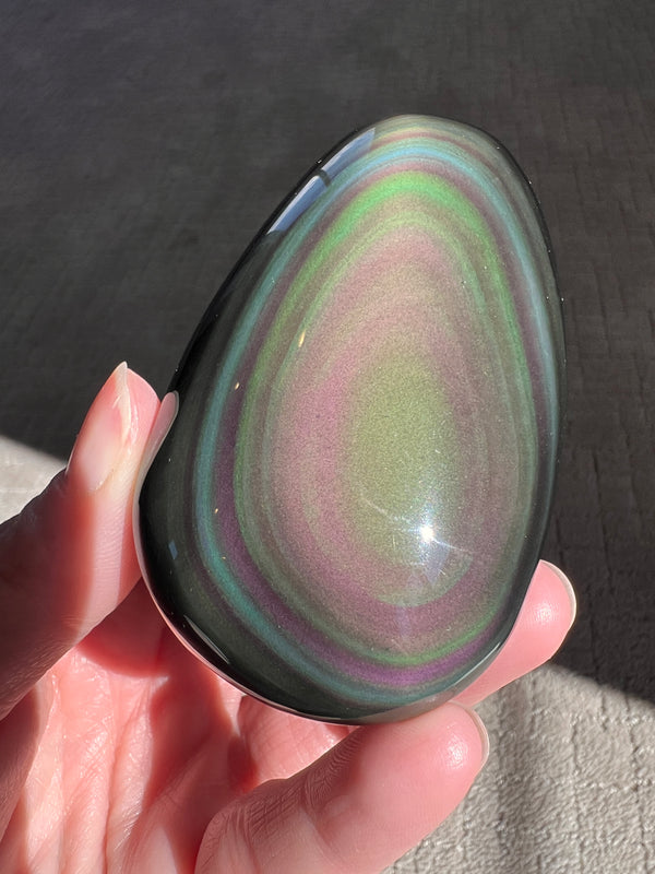 Rainbow Obsidian Palmstone (8) | 141.3g