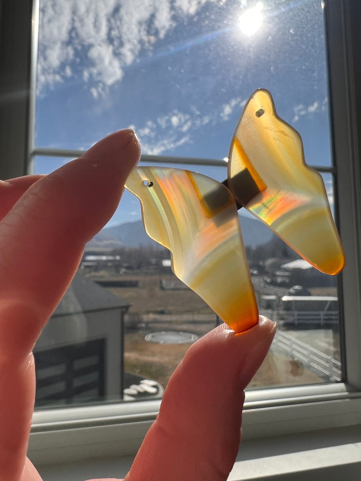 Iris Agate Drilled Butteryfly Wings (23)