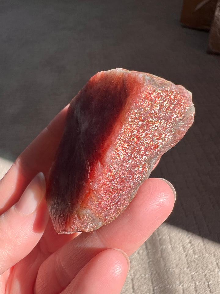 Raw Red Tanzania Sunstone (5) | 90.2g