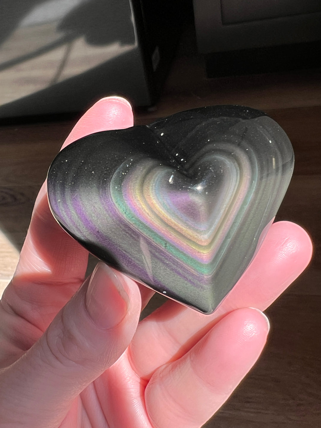 Rainbow Obsidian Heart (41) | 108g