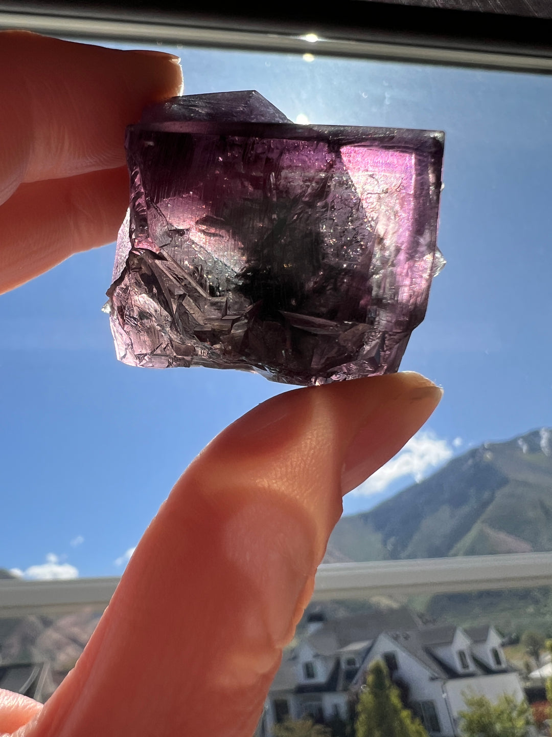 Purple Rain Pocket Fluorite Enhydro |68.2g