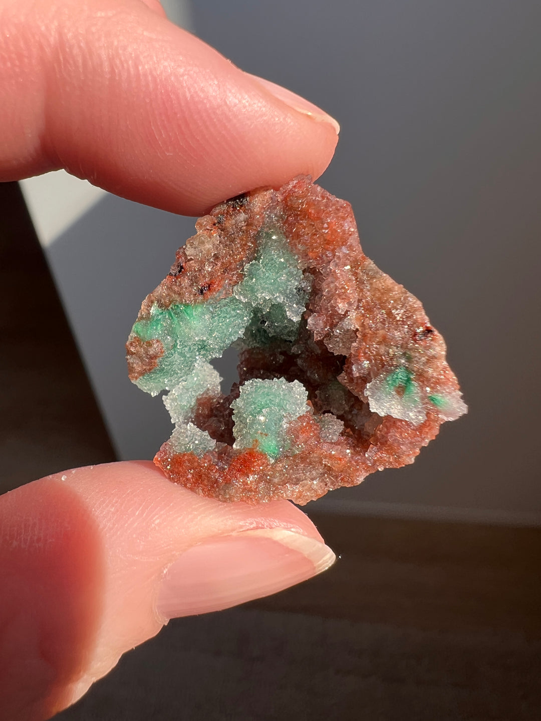 Sugar Malachite with hematite (2) | 9.8g