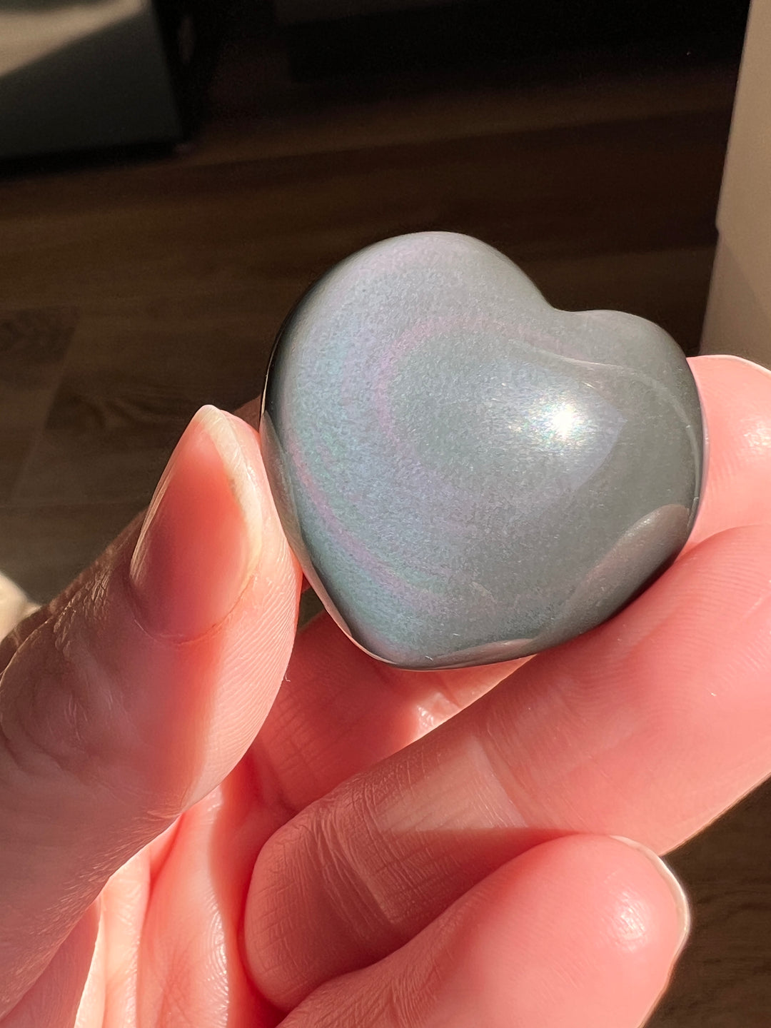 Rainbow Obsidian Heart (30)