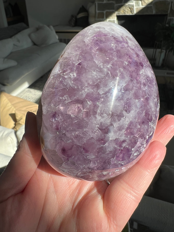 Amethyst Egg with Sugar Druzy