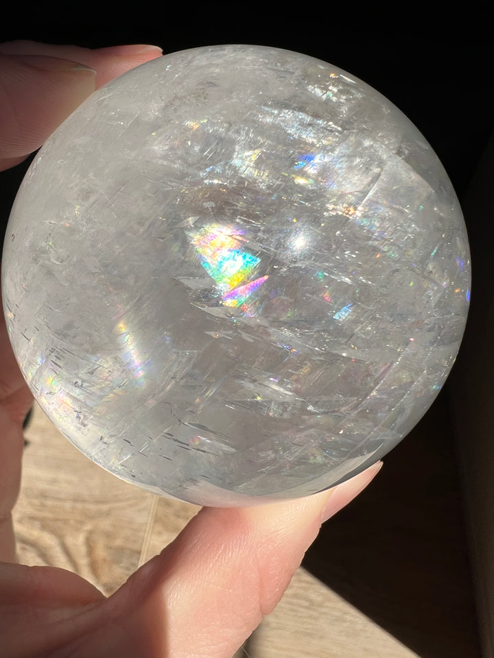 Optical Calcite Sphere (2) | 442.9g 67mm