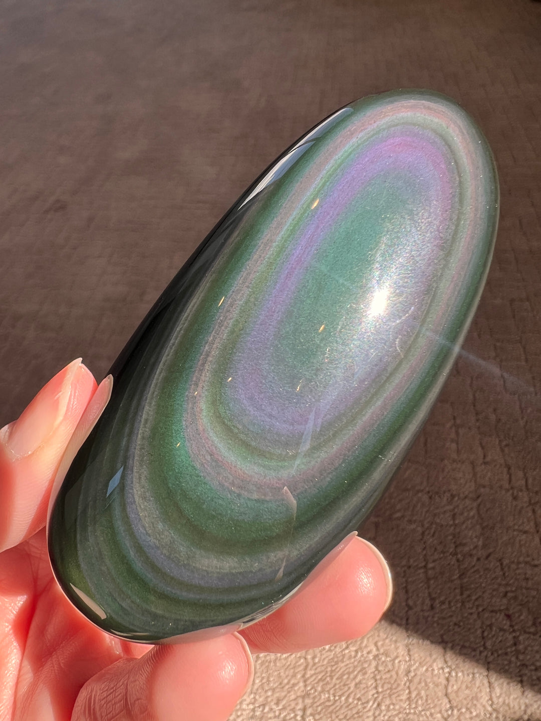 Rainbow Obsidian Palmstone (4) | 121.2g