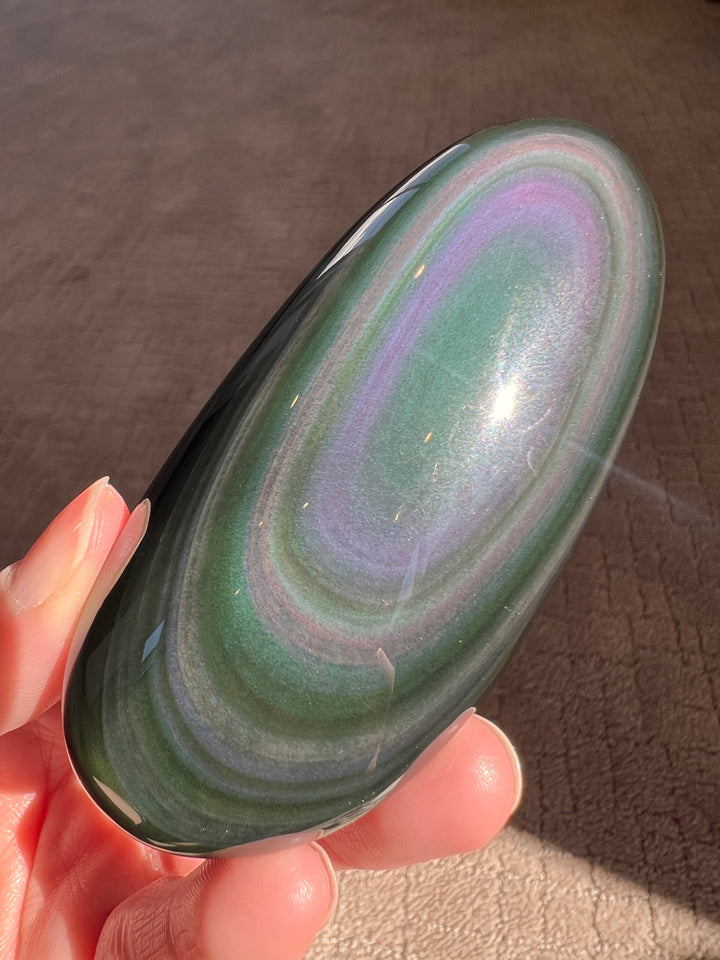 Rainbow Obsidian Palmstone (4) | 121.2g