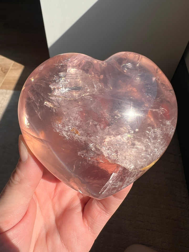 Glowing star Rose Quartz heart | 489g