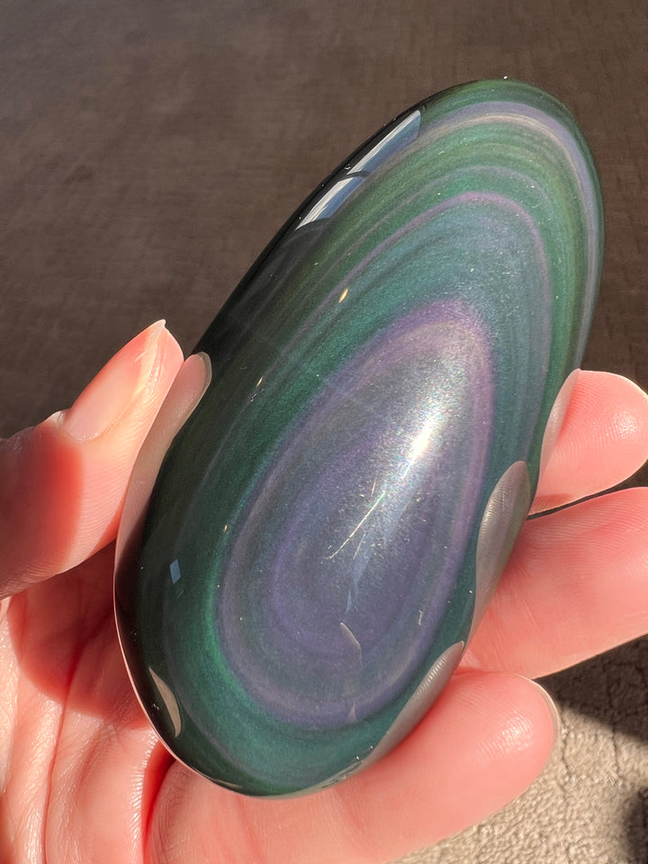 Rainbow Obsidian Palmstone (4) | 121.2g