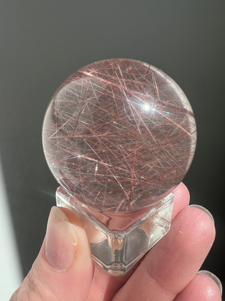 Red Rutilated Quartz Sphere | 41mm