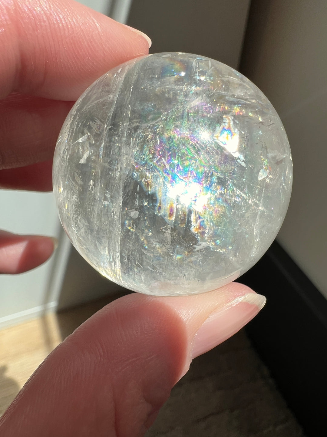 Optical Calcite Sphere (12) | 84.3g 40mm