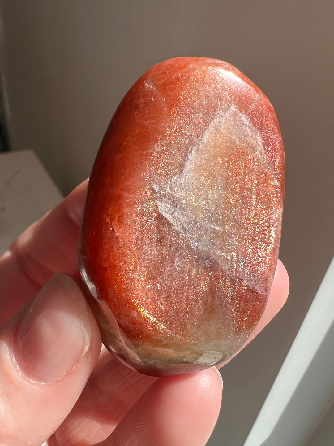 Tanzania Red Sunstone Palmstone (8) | 70.6g
