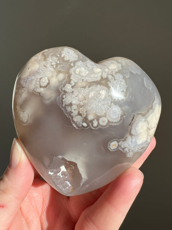 Flower Agate Heart | 296g (3)