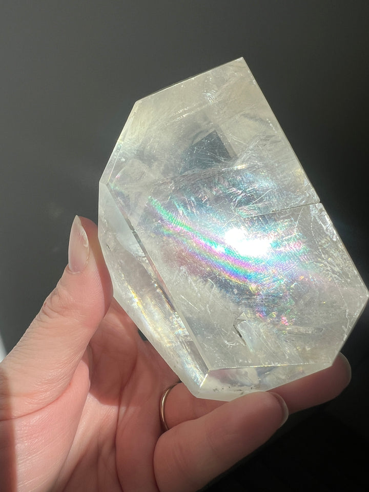 Rainbow Filled Optical Calcite Freeform | 525.4g