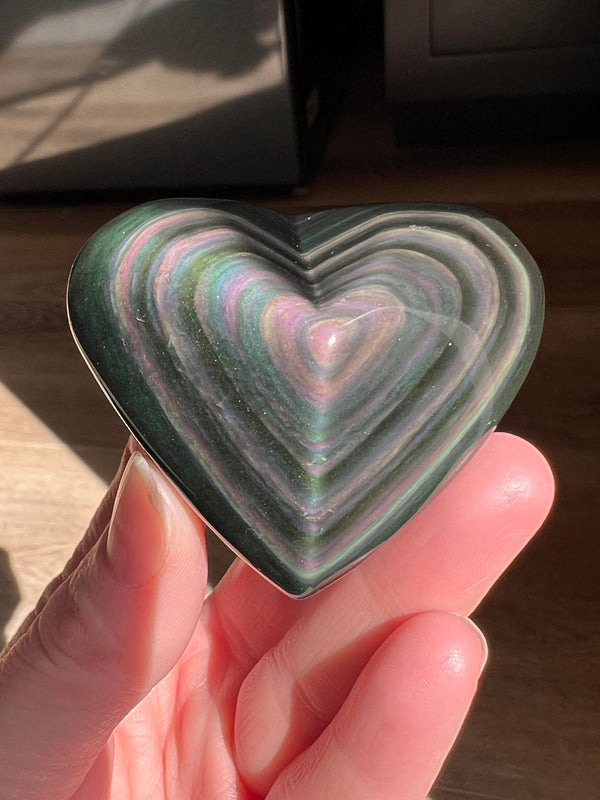 Rainbow Obsidian Heart (31) | 111.5g