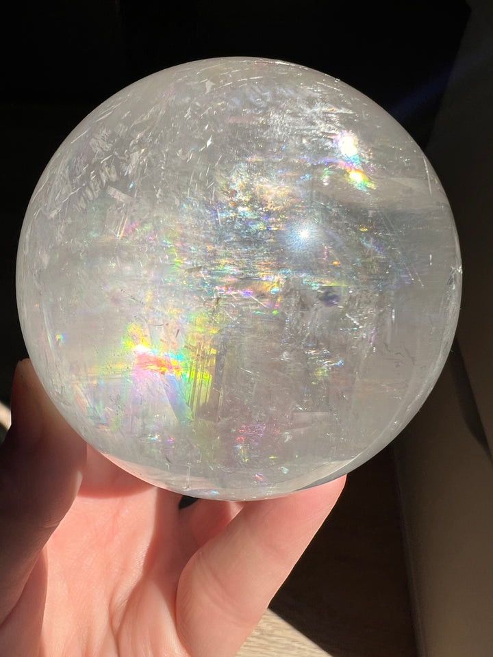Optical Calcite Sphere (3) | 616.2g 75mm