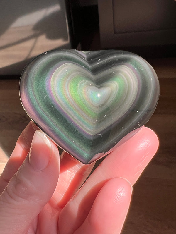 Rainbow Obsidian Heart (42) | 98.2g