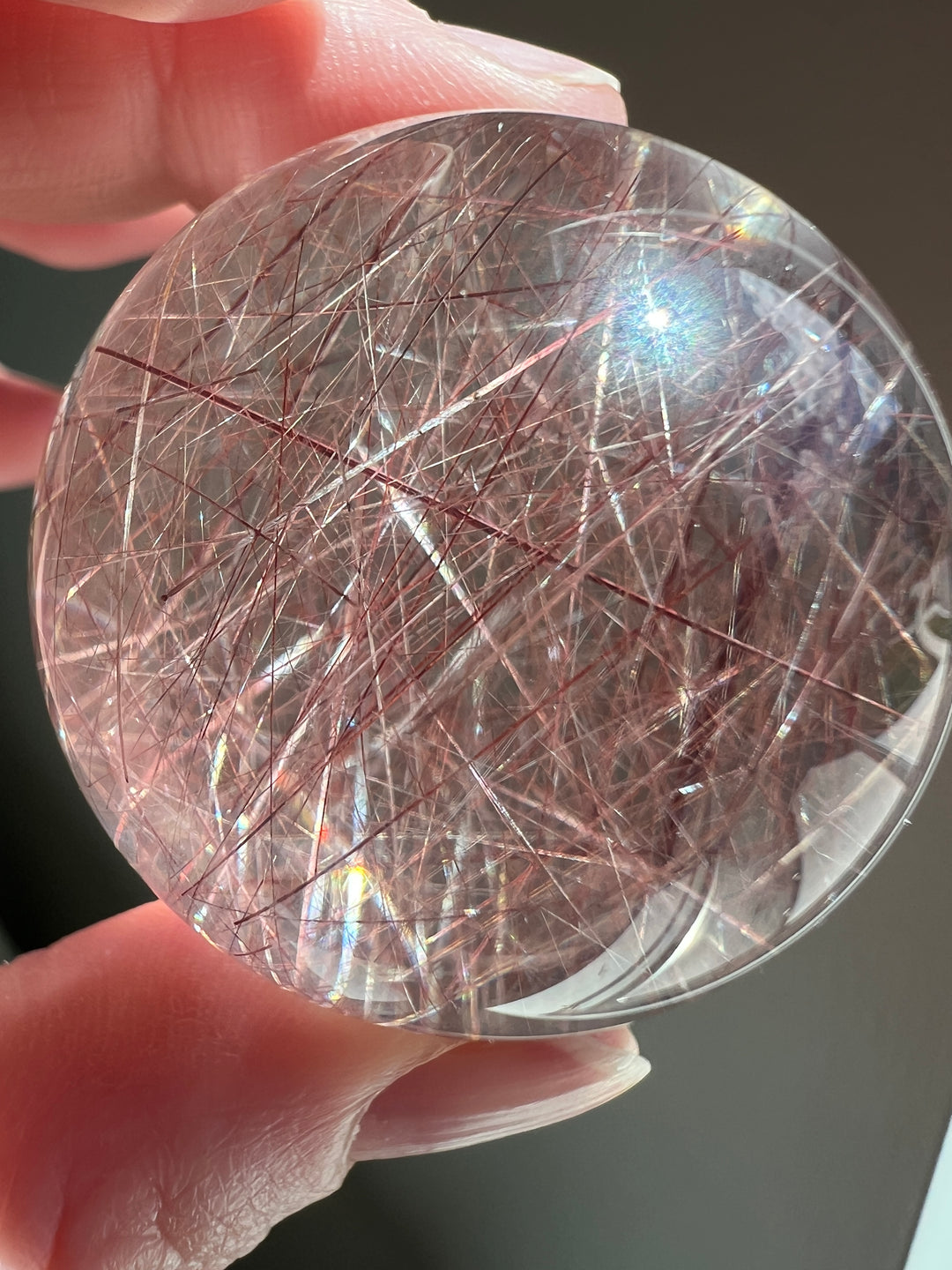 Red Rutilated Quartz Sphere | 41mm