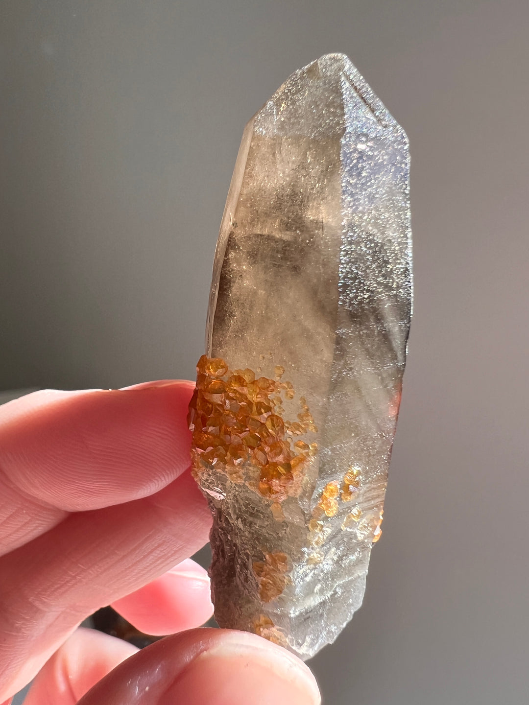 Spessartine Garent on Smoky Quartz | 27.8g