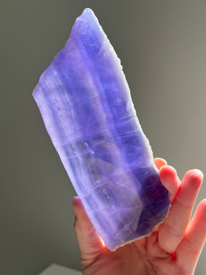Fluorite Thick Slab with Enhydros | 580g