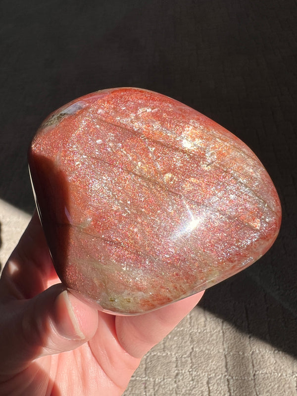 Tanzania Red Sunstone Palmstone (1A)| 261g