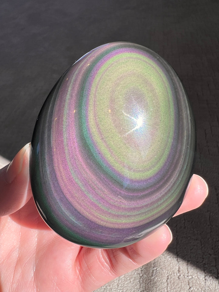 Rainbow Obsidian Palmstone (9) | 129.3g