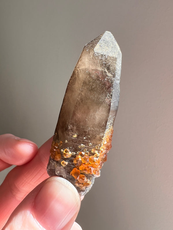 Spessartine Garent on Smoky Quartz | 27.8g