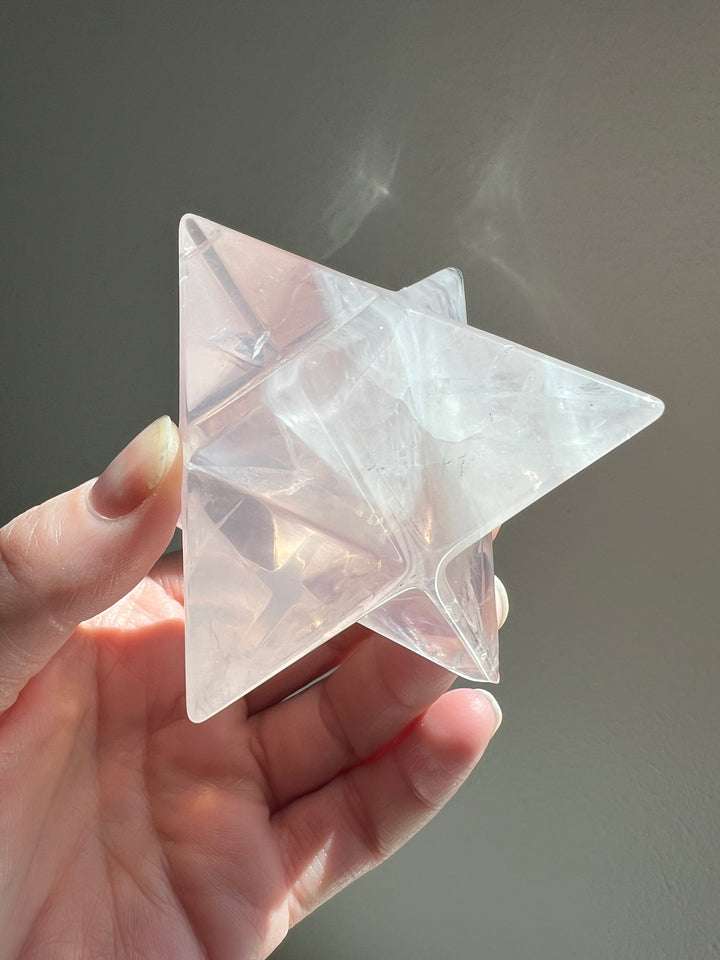 CHIPPED Rose Quartz Merkaba