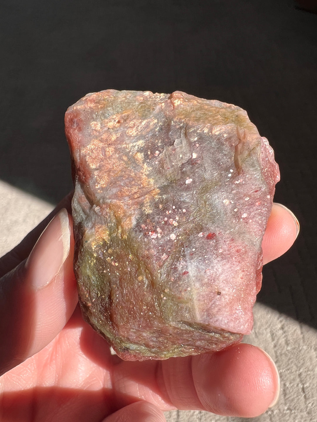 Raw Red Tanzania Sunstone (5) | 90.2g
