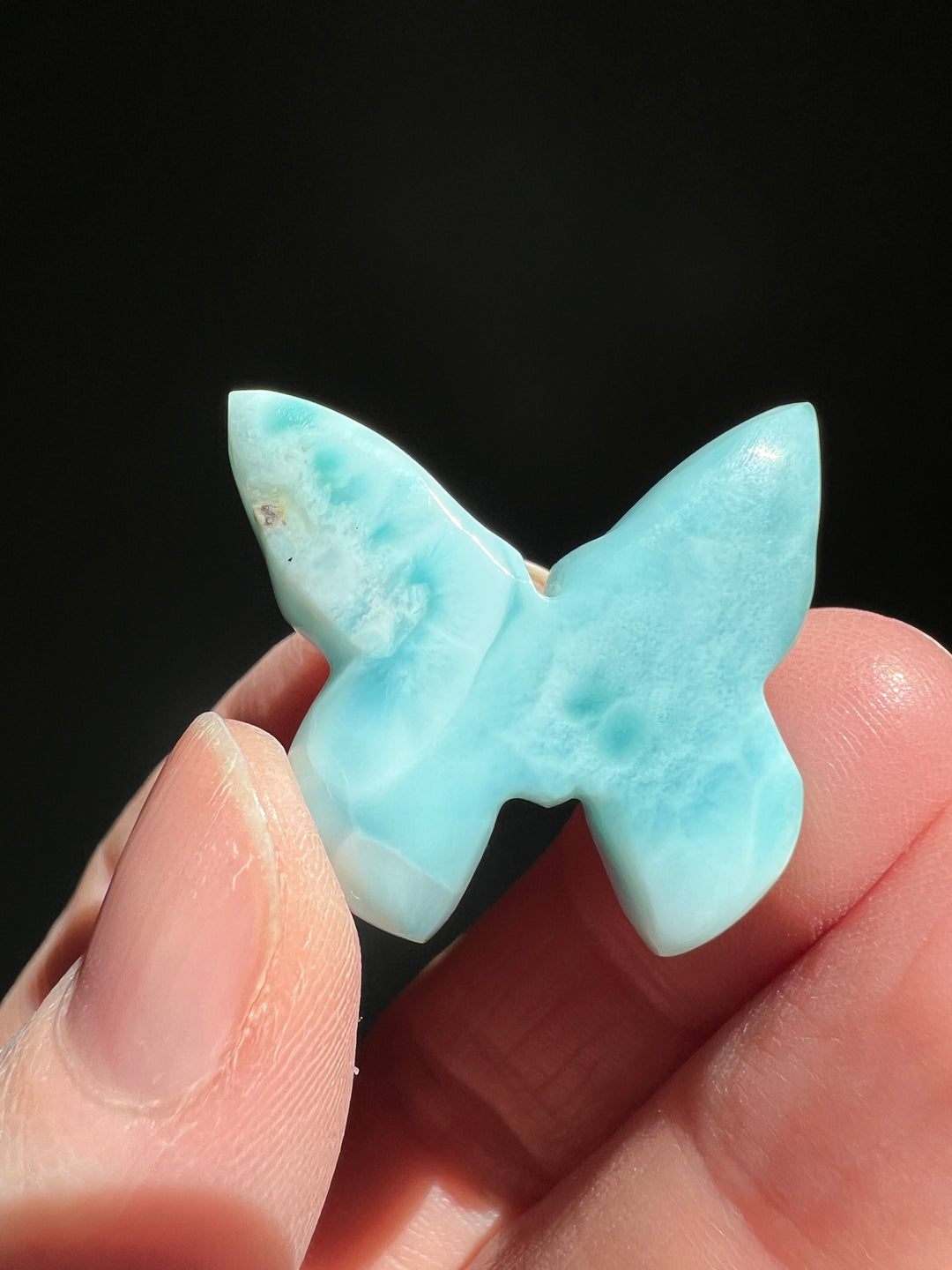 Larimar Butterfly Carving