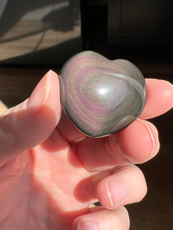 Rainbow Obsidian Heart (40)