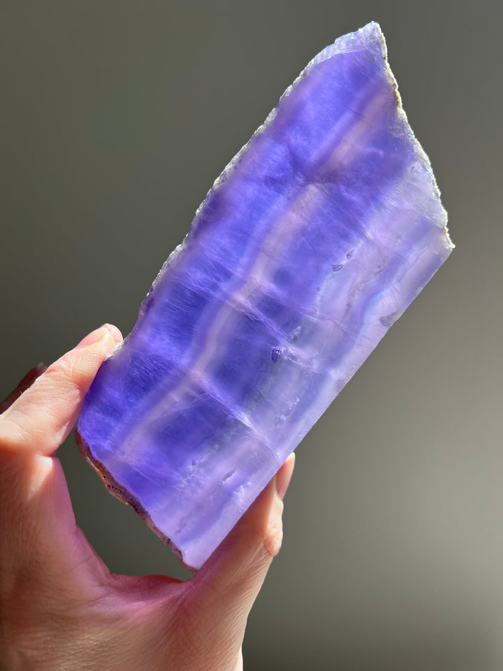 Fluorite Thick Slab with Enhydros | 580g