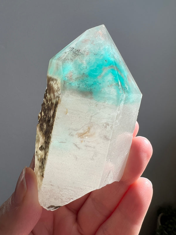 Ajoite Quartz with Rare Copper Phantom Inclusion | 230g Statement Specimen