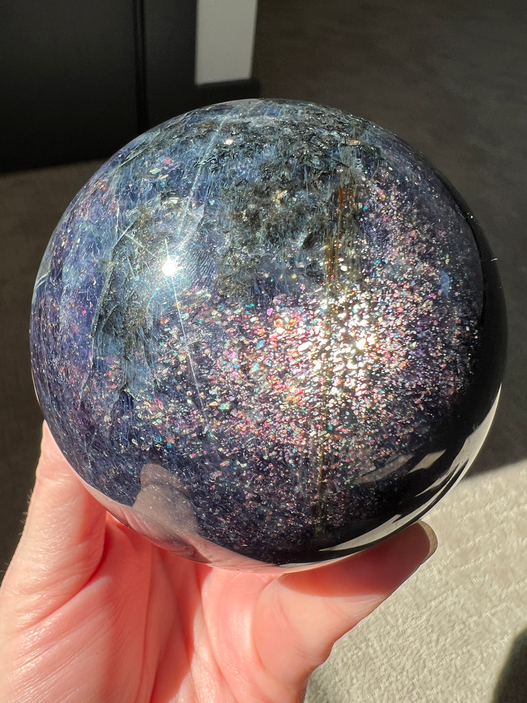 Confetti Iolite Sphere | 90mm Over 2 lbs