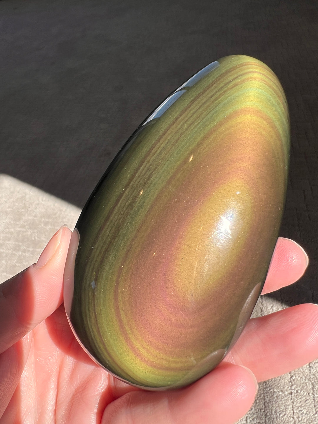 Rainbow Obsidian Palmstone (18) | 279g