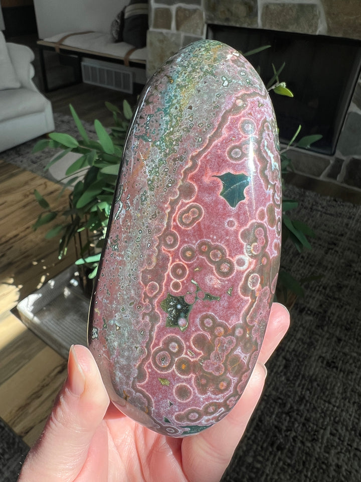 Magenta Orbicular Jasper Freeform | 1lb 14oz