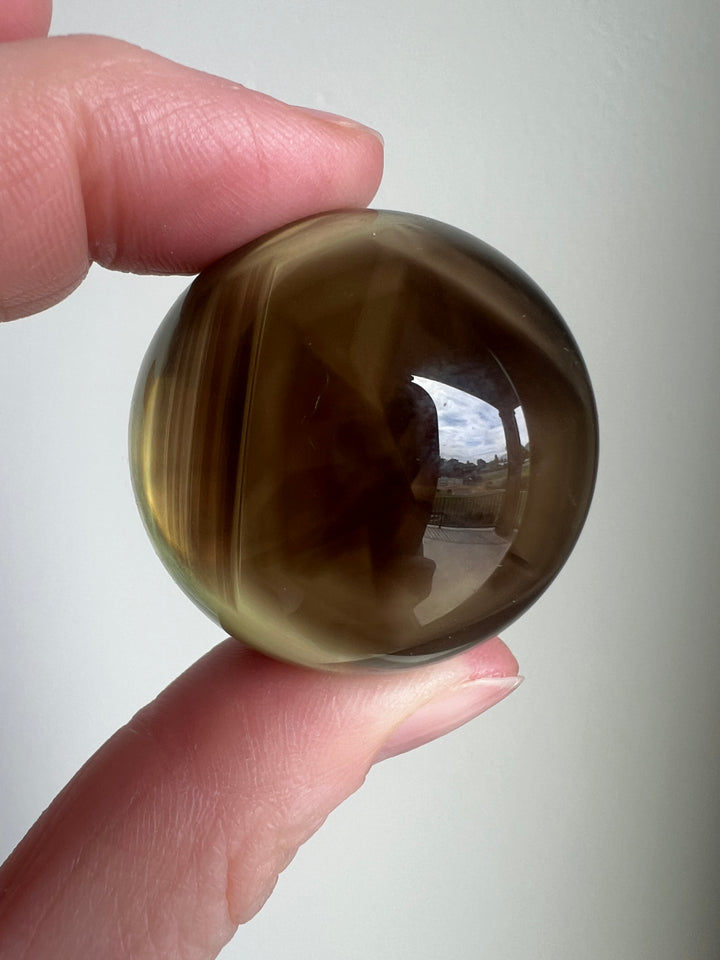 High Grade Smoky Quartz Sphere with Phantoms | 58g 35mm