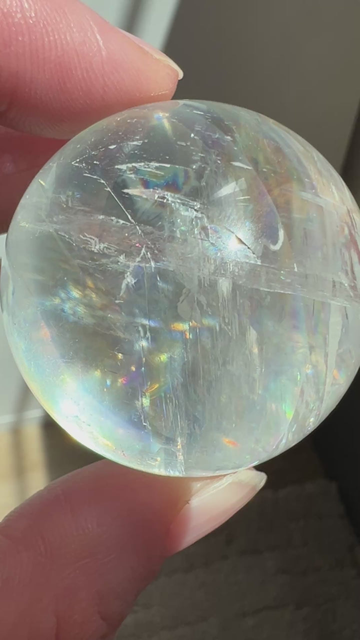 Optical Calcite Sphere (10) | 105.3g 42mm