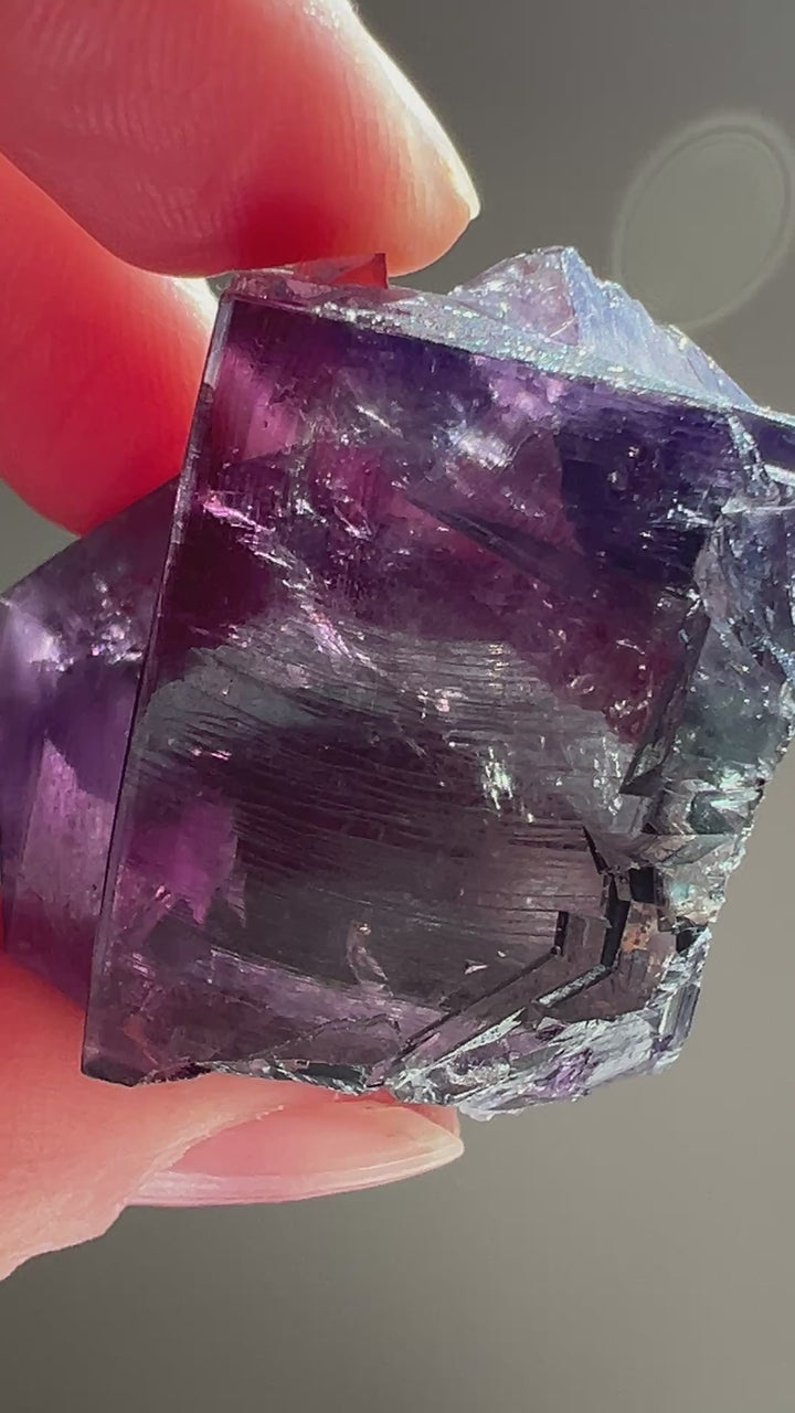 Purple Rain Pocket Fluorite Enhydro |68.2g