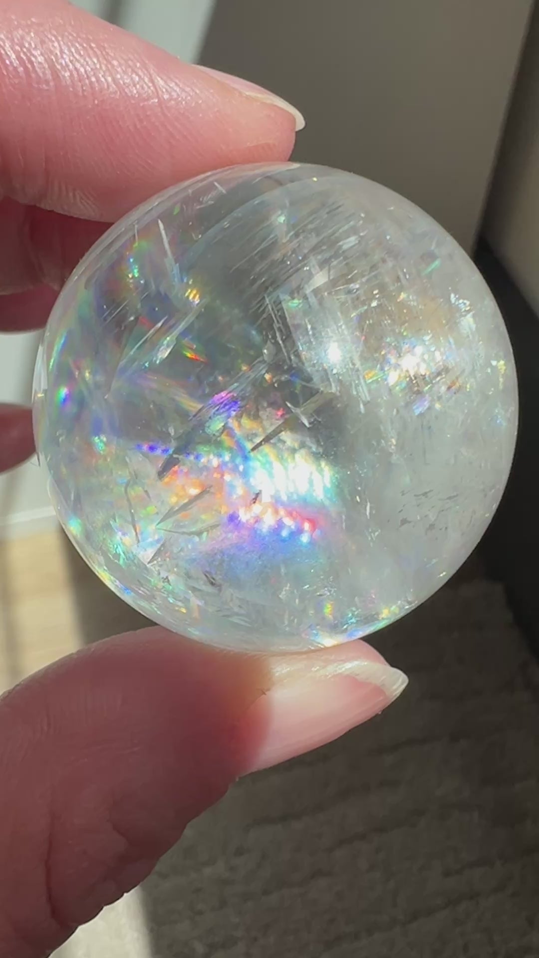 Optical Calcite Sphere (5) | 78.3g 38mm