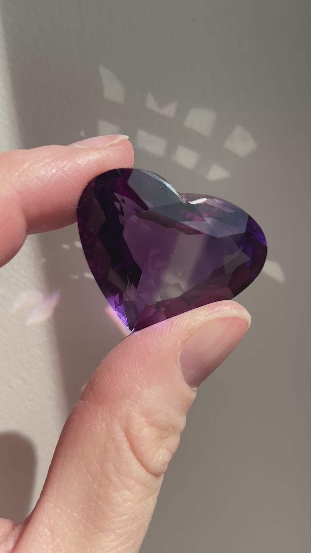 High Grade Faceted Amethyst Heart | 77 carats with Unique Zoning