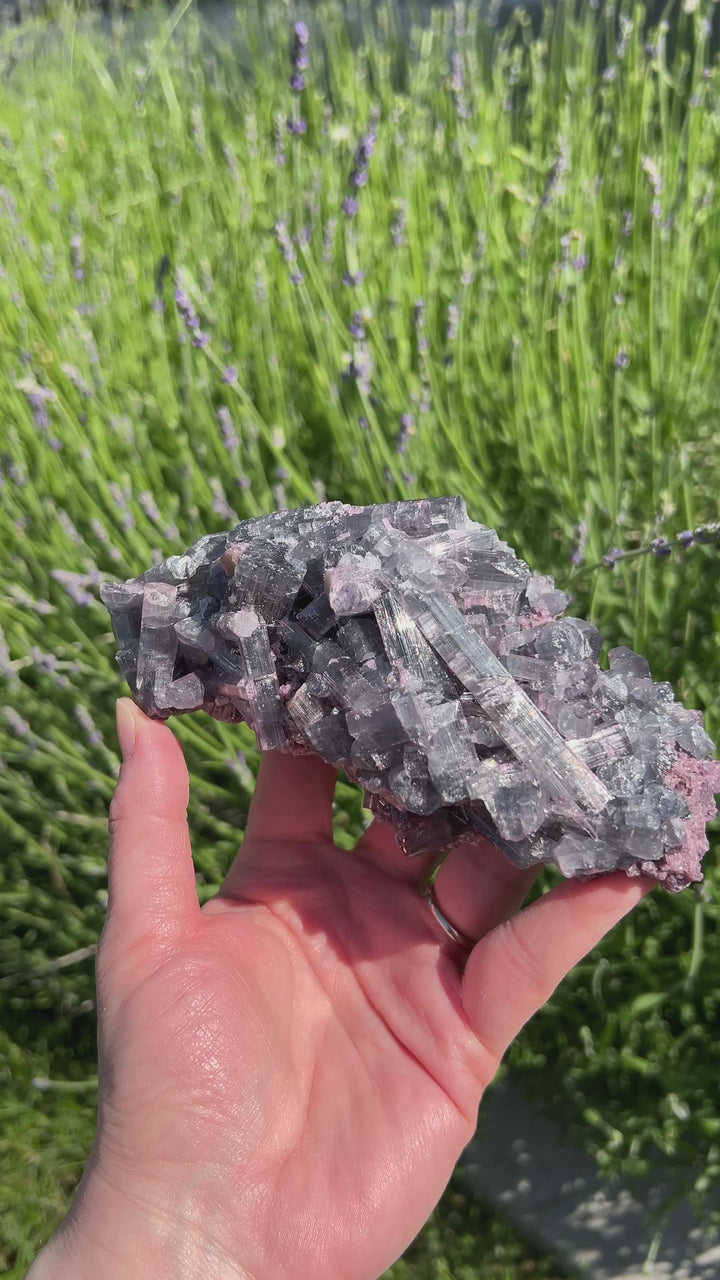 Purple Tourmaline Cluster with Lepidolite – 477g Cruzeiro Mine, Minas Gerais, Brazil